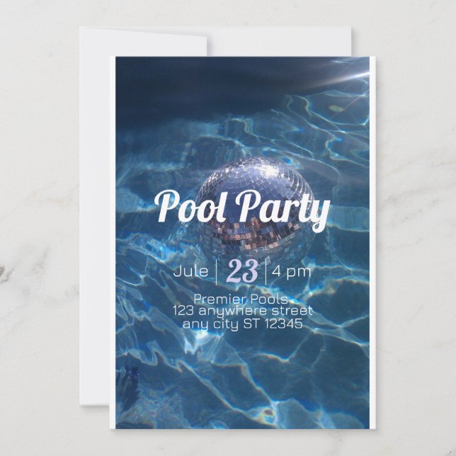 Pooldiskussionsspieler für Party Einladung (Vorderseite)