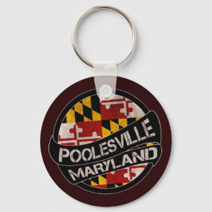 Poolesville Maryland Flaggengrunge Schlüsselanhäng Schlüsselanhänger
