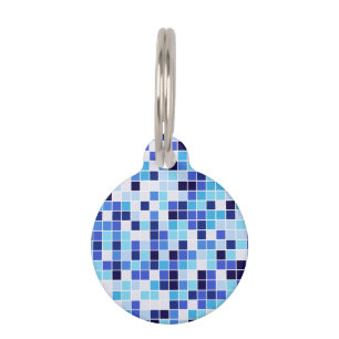 Poolfliesen, blaue Mosaikfliesen, geometrisches Mu Haustiermarke