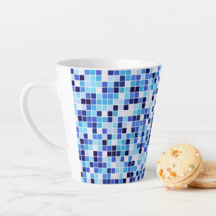 Poolfliesen, Blaue Mosaikfliesen, Geometrisches Mu Milchtasse