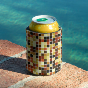 Poolfliesen, braune Mosaikfliesen, geometrisches M Dosenkühler