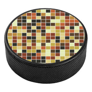 Poolfliesen, braune Mosaikfliesen, geometrisches M Eishockey Puck