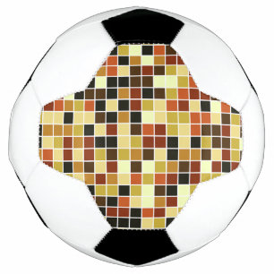Poolfliesen, braune Mosaikfliesen, geometrisches M Fußball