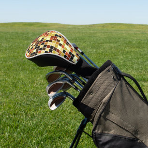 Poolfliesen, braune Mosaikfliesen, geometrisches M Golf Headcover