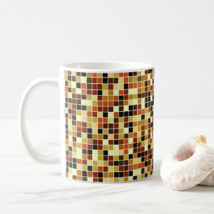 Poolfliesen, braune Mosaikfliesen, geometrisches M Kaffeetasse