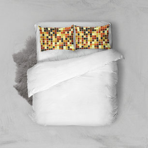 Poolfliesen, braune Mosaikfliesen, geometrisches M Kissenbezug