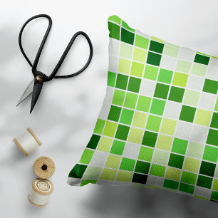 Poolfliesen, grüne Mosaikfliesen, geometrisches Mu Dekokissen