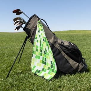 Poolfliesen, Grüne Mosaikfliesen, Geometrisches Mu Golfhandtuch