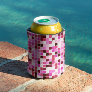 Poolfliesen, rosa Mosaikfliesen, geometrisches Mus Dosenkühler