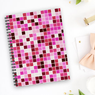 Poolfliesen, rosa Mosaikfliesen, geometrisches Mus Notizbuch