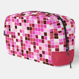 Poolfliesen, rosa Mosaikfliesen, geometrisches Mus Waschbeutel