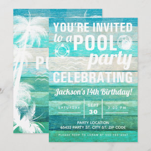 Poolparty Einladung