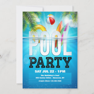 Poolparty Einladung