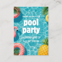 Poolparty-Einladung Flamingo Tropischer Spaß