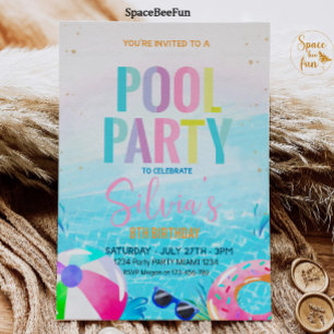 Poolparty-Einladung Tropische Party Poolparty Einladung