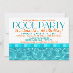 Poolparty-Einladungen Einladung
