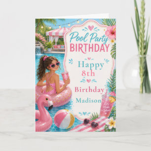 Poolparty-Geburtstag Karte