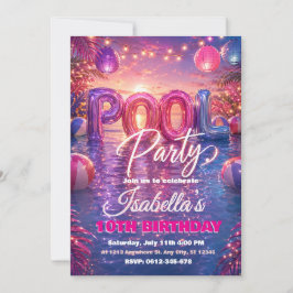 Poolparty-Geburtstagseinladung Einladung