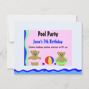 Poolparty-Geburtstagseinladung Einladung