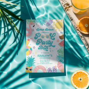 Poolparty-Geburtstagseinladung Einladung