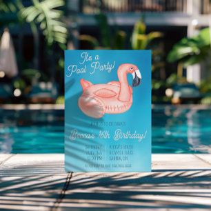 Poolparty Geburtstagsparty Einladung