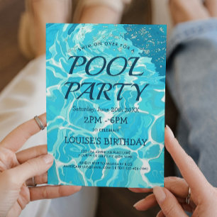 Poolparty I Hellblaues Wasser Einladung