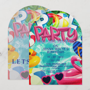 Poolparty-Kinder-Einladung Einladung