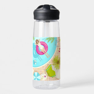 Poolparty Mädchen im Bikini Sommerstrand  Trinkflasche