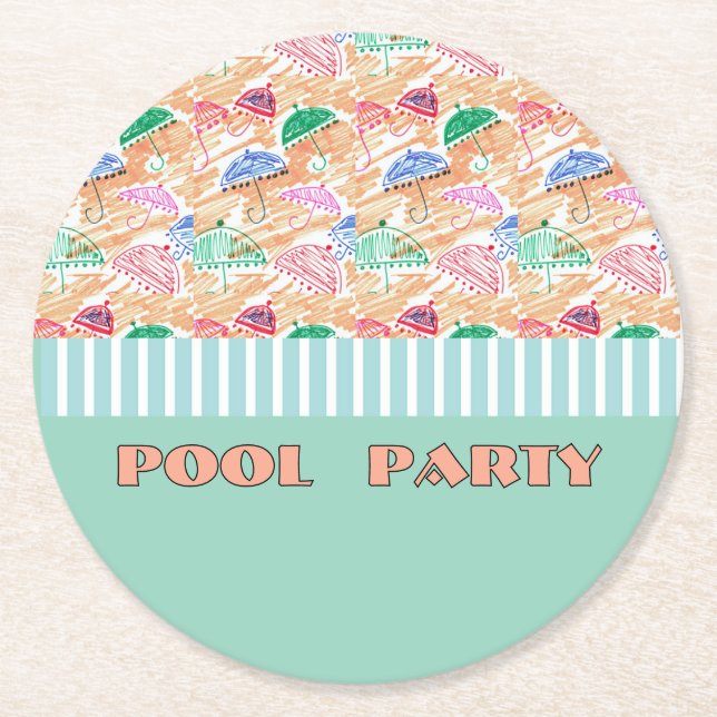 POOLPARTY RUNDER PAPPUNTERSETZER (Vorderseite)