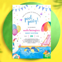 Poolparty-Sommer-Strand-Kinder-Geburtstagseinladun