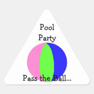 Poolparty - Strandball Dreieckiger Aufkleber
