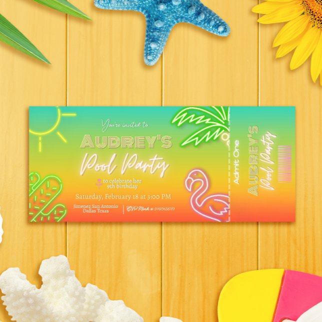 Poolparty-Ticket Einladung (Von Creator hochgeladen)