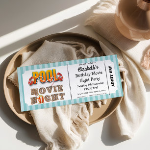 Poolparty- und Filmnacht-Ticket-Stil  Einladung