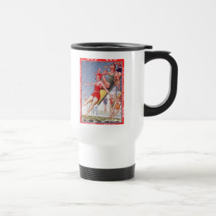 Poolparty Vintage Schwimmen Sommer Reisebecher
