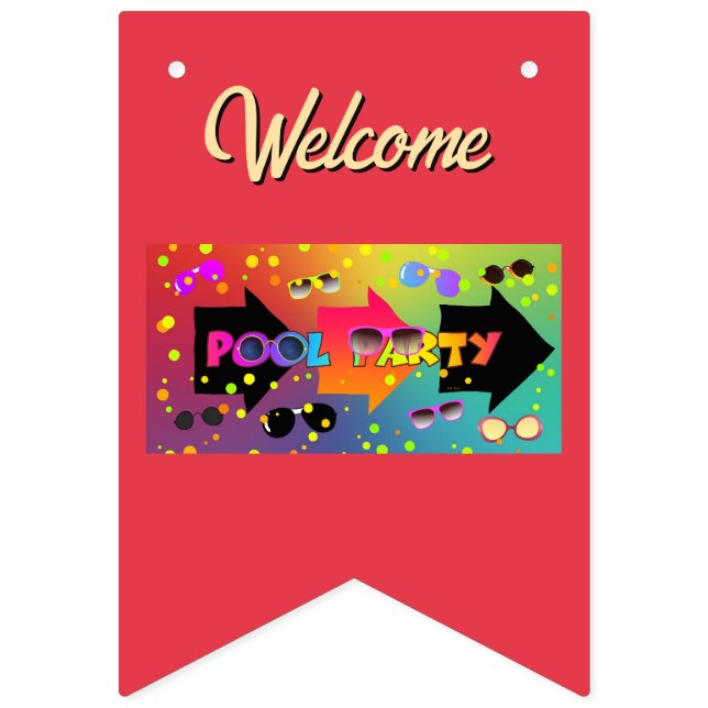 Poolparty  wimpelkette (Erste Fahne)