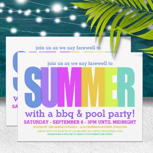 Poolparty zum Ende des Sommers Einladung