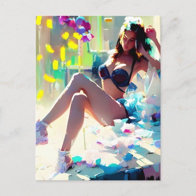 Poolside au Club imaginaire art Carte postale (Devant)
