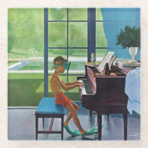 Poolside-Klavier-Praxis Glasuntersetzer