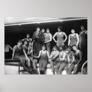Poolside-Mädchen, frühe 1900s Poster
