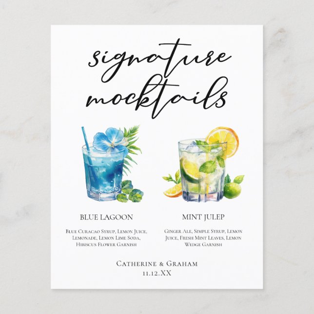Poolside Signature Mocktails Sommer-Menü (Rückseite)