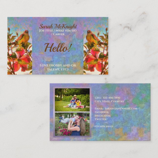 Poolside Singer 2338 Calling Card Telefonnummerkarte (Vorne/Hinten)