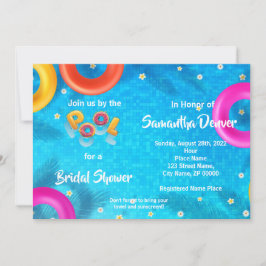 Poolside Summer Brautparty Einladung