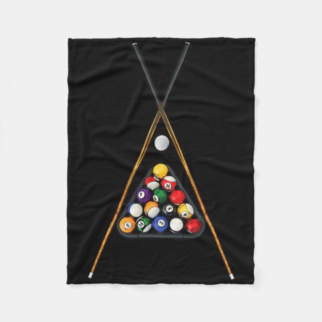 Poolspieler Rackstöcke Cue Ball Billiard Kunst Fleecedecke (Vorderseite)