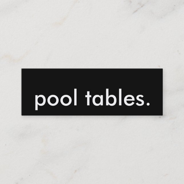 Pooltabellen Mini Visitenkarte (Vorderseite)