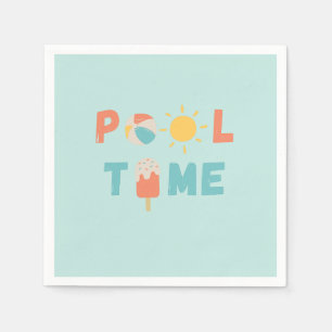 Poolzeit. Party Napkins & Supplier Serviette