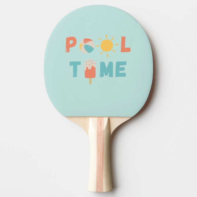 Poolzeit. Ping Pong Paddle Tischtennis Schläger (Vorderseite)