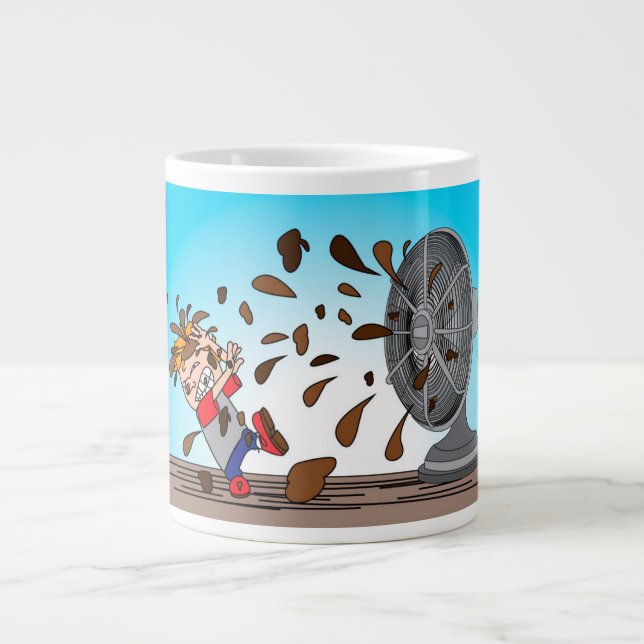 Poop hat den Fan geschlagen Jumbo-Tasse (Vorderseite)