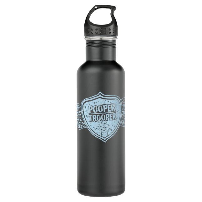 Pooper Soldat Crohns und Kolitis-Aluminium-Flasche Trinkflasche (Vorderseite)