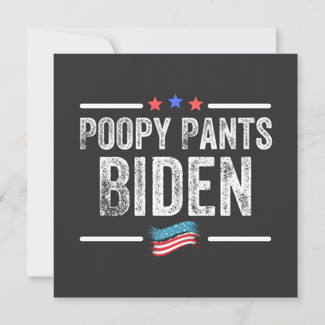 Poopy Pants Biden Einladung (Vorderseite)