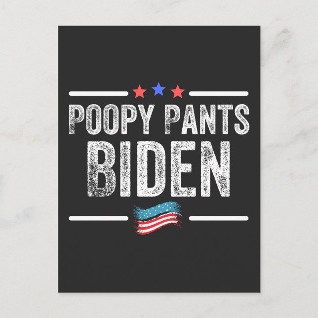 Poopy Pants Biden Feiertagspostkarte (Vorderseite)